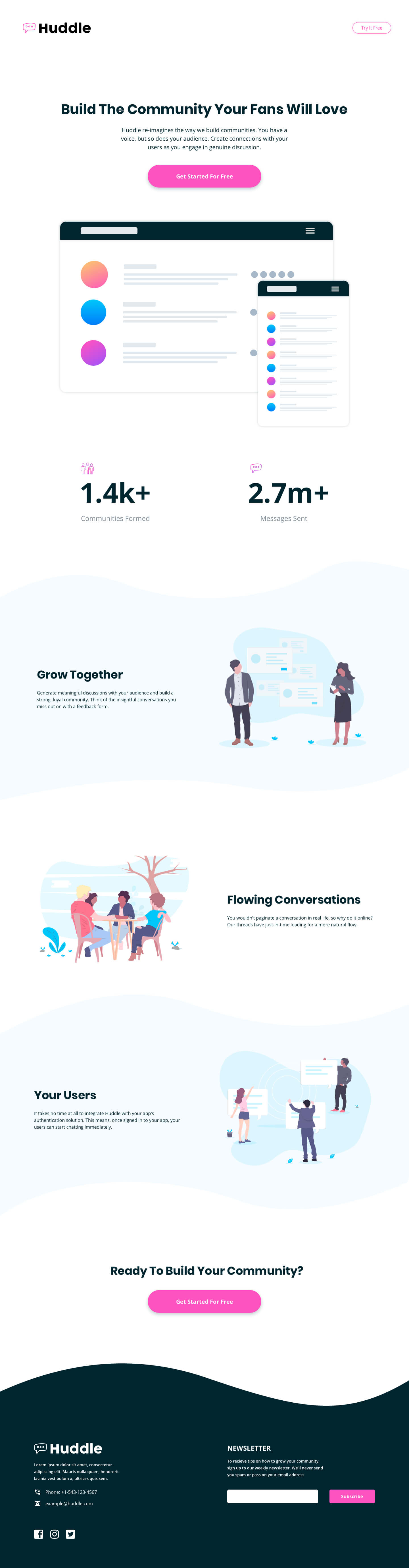 huddle-landing-page
